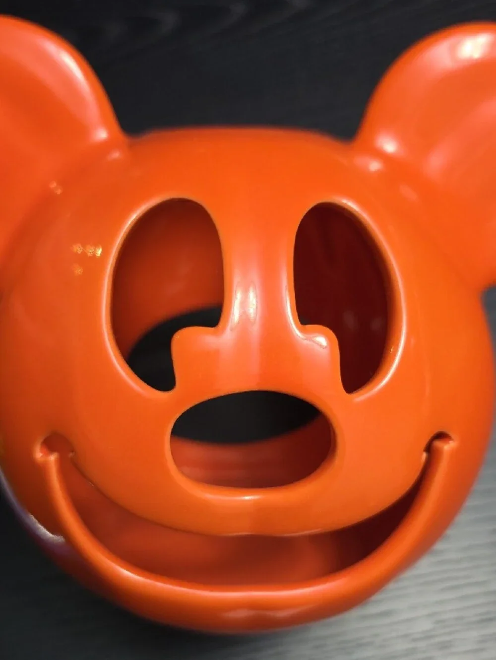 Disney Orange Mickey Pumpkin Candle Holder, w/ Tealight & Free Mickey Ears
